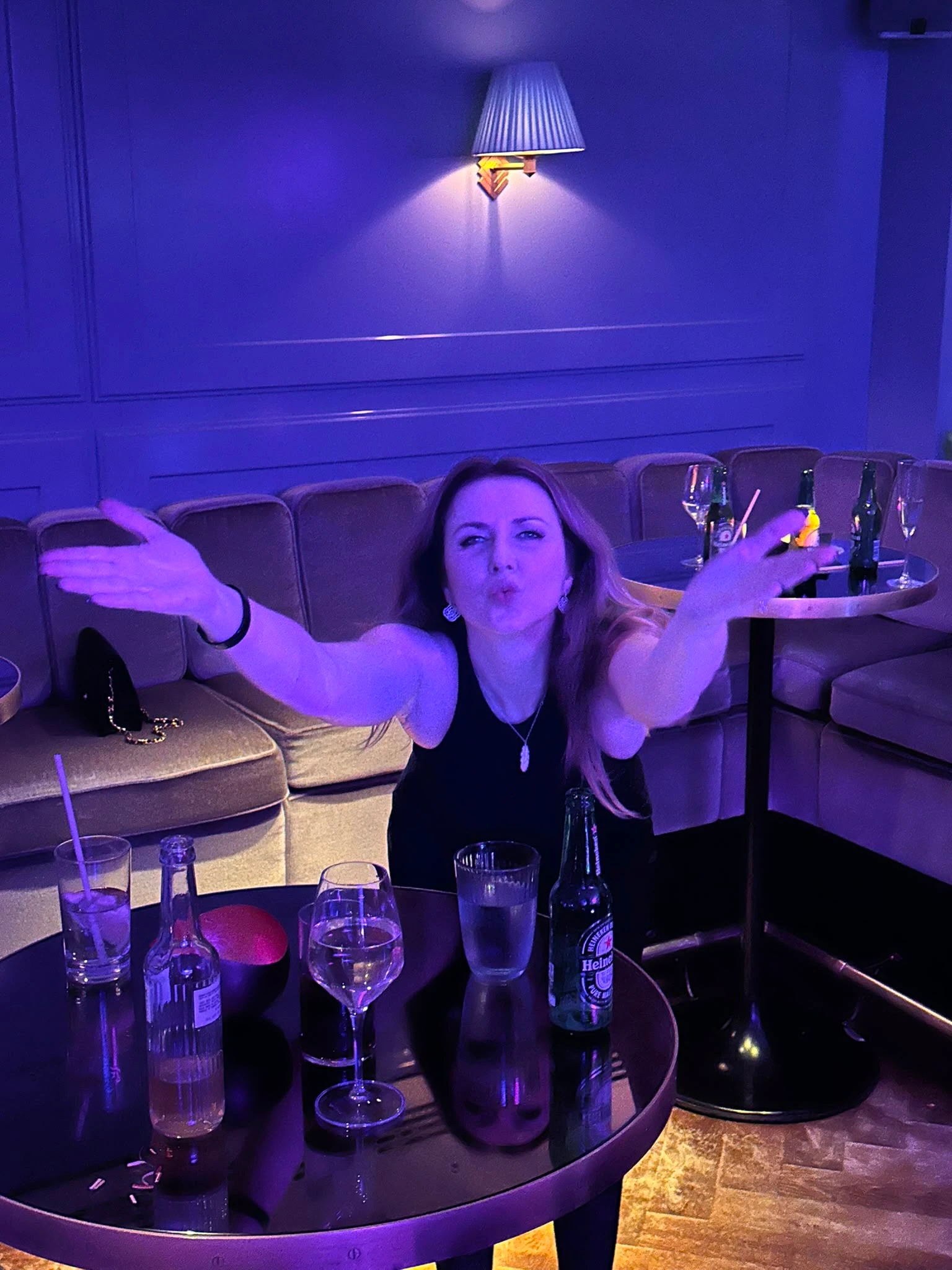 A guest at her table during the evening