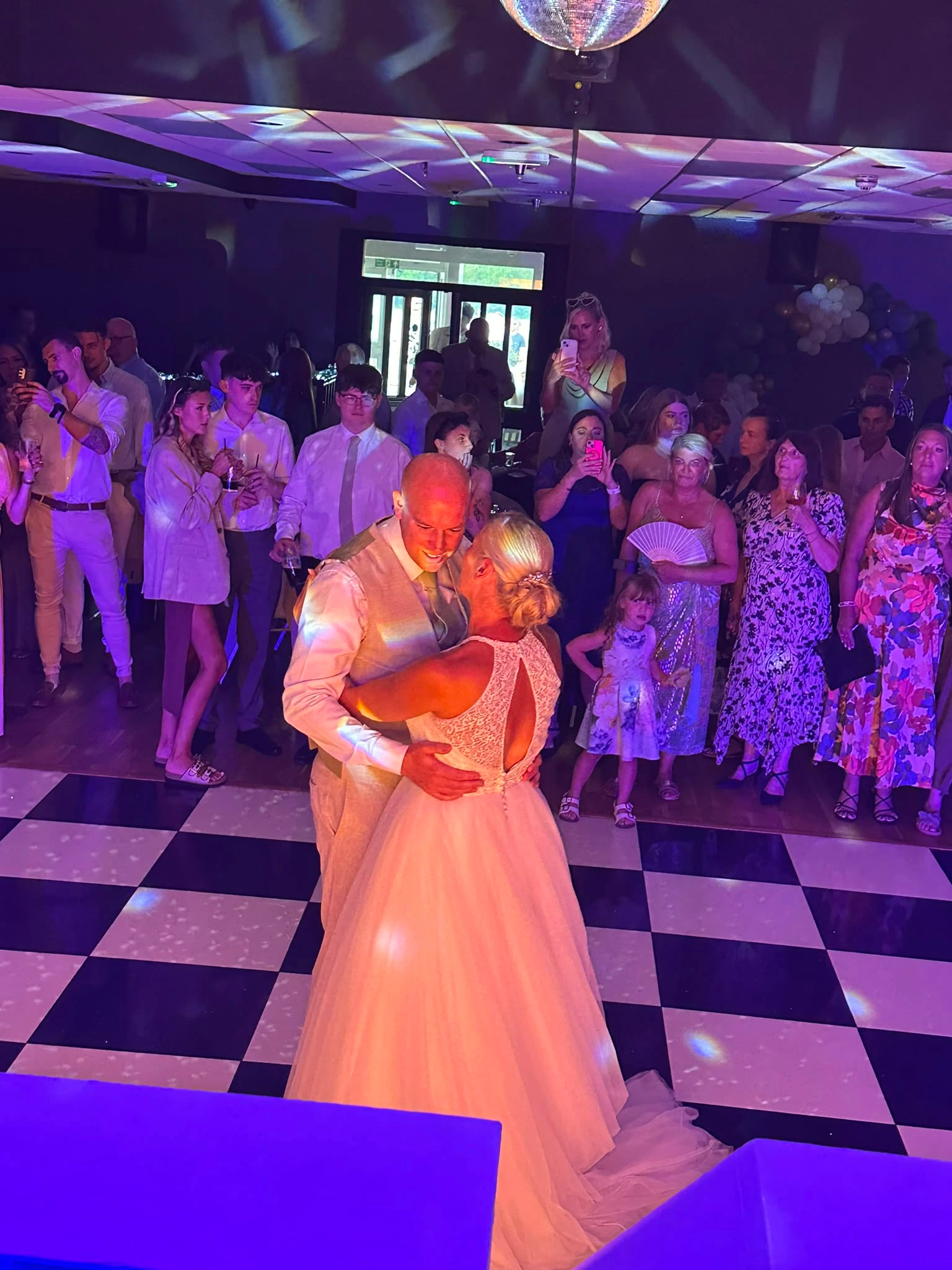 First dance under a mirrorball