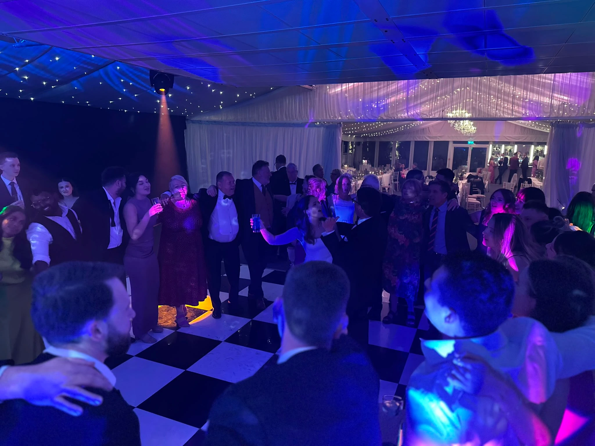 Marquee dance floor filling up after dinner