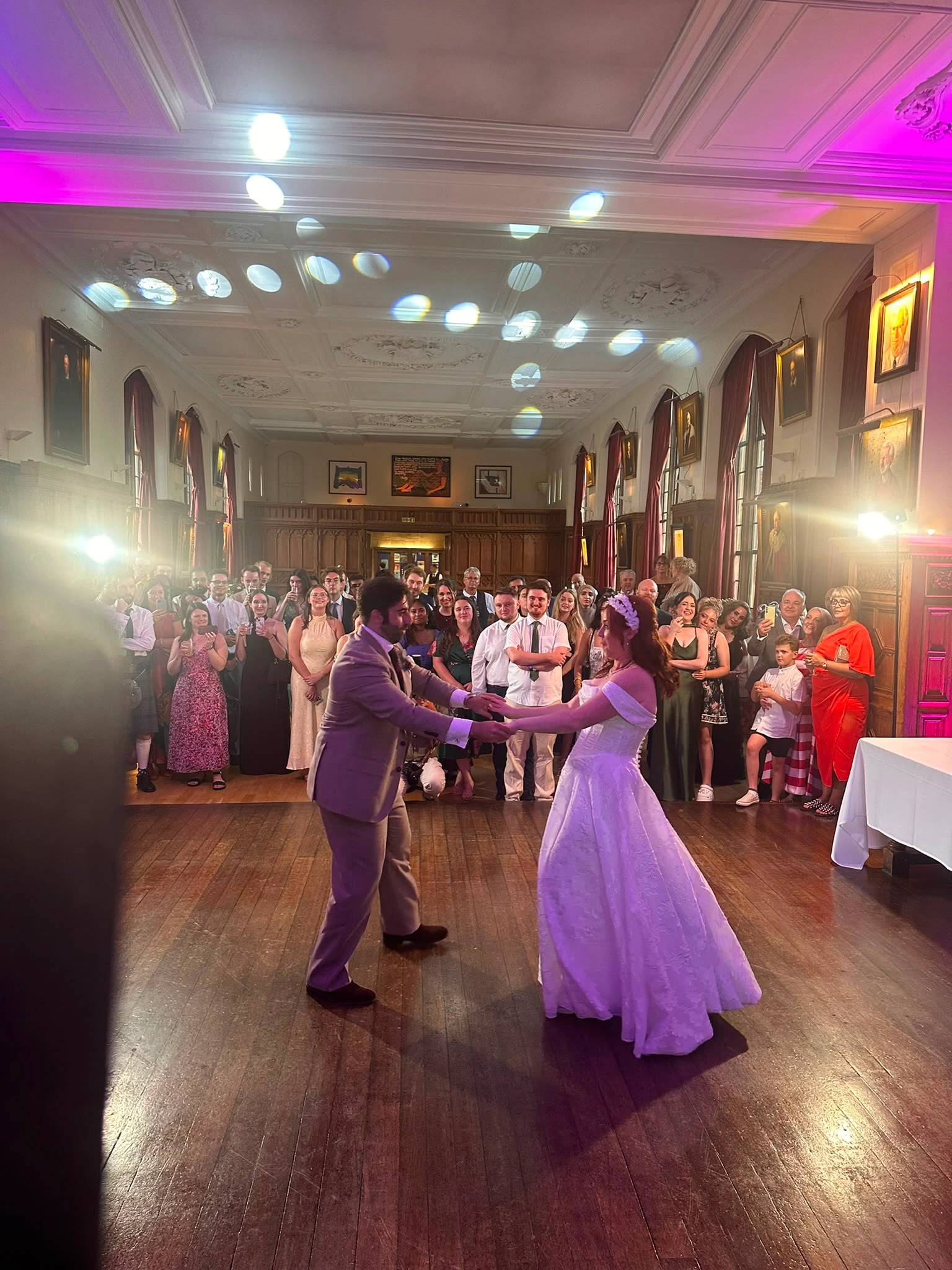 Aryan and Molly's first dance, her gown spinning out