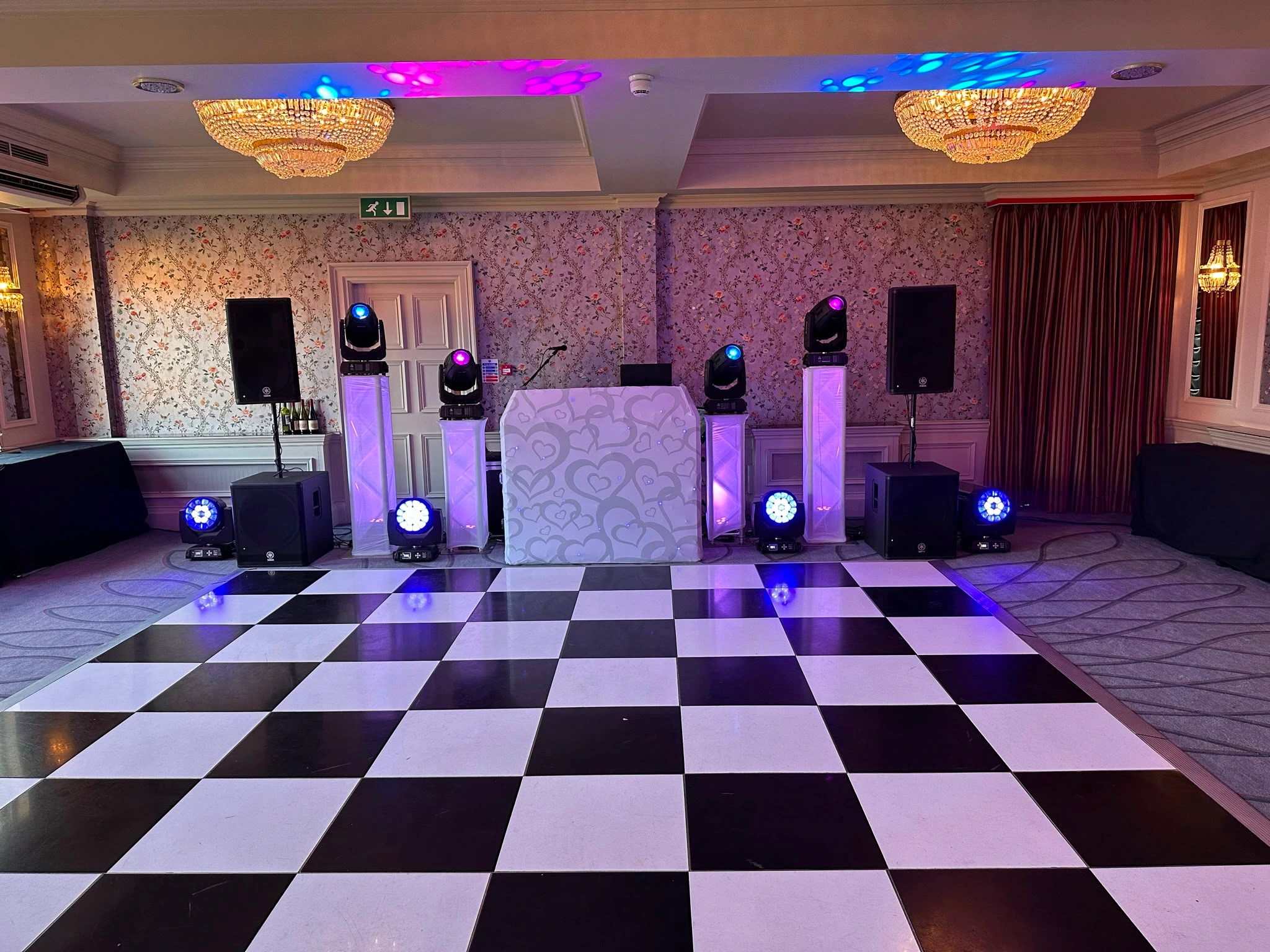 DJ booth and lighting rig