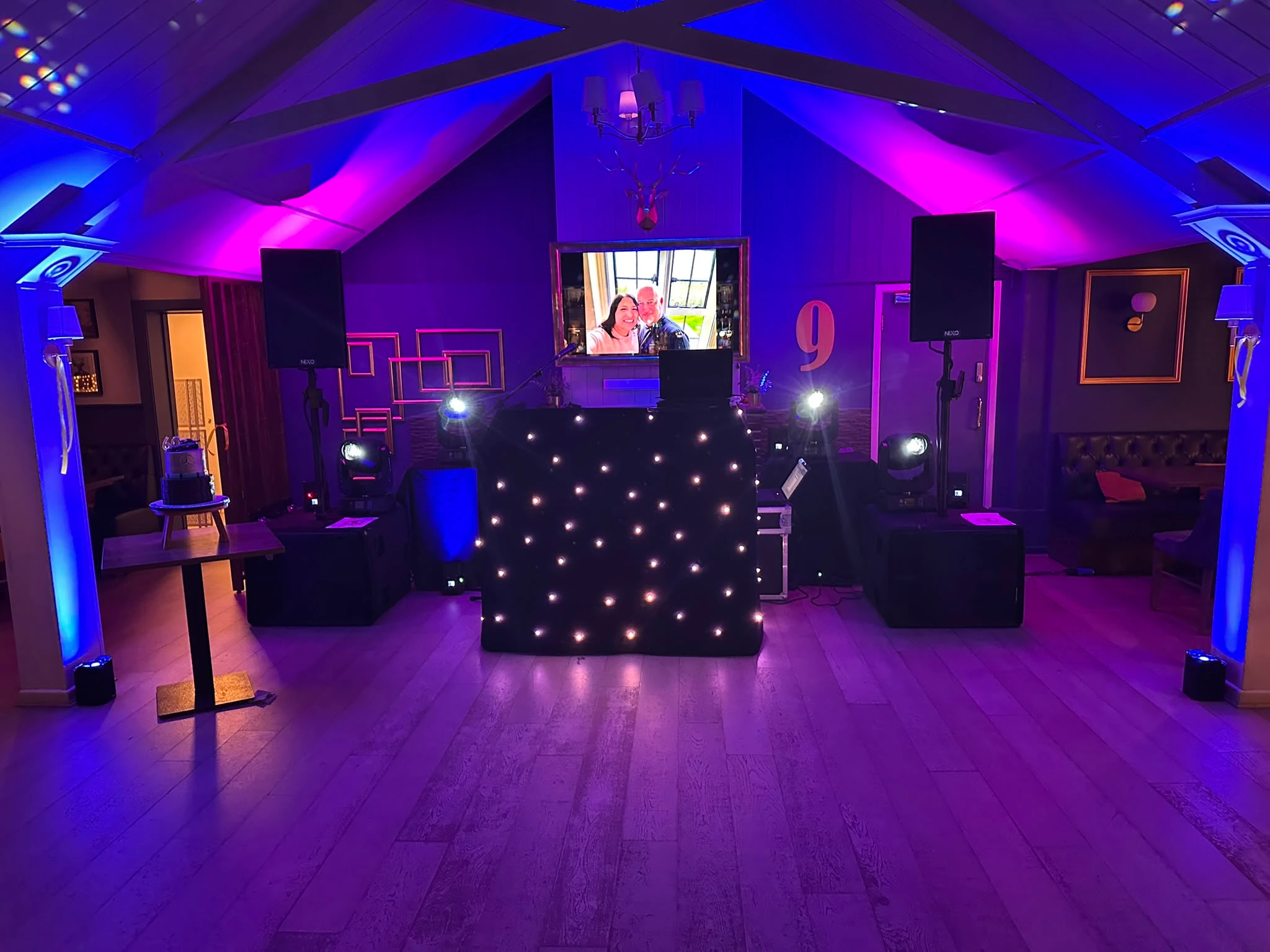 Black star booth set for a 40th