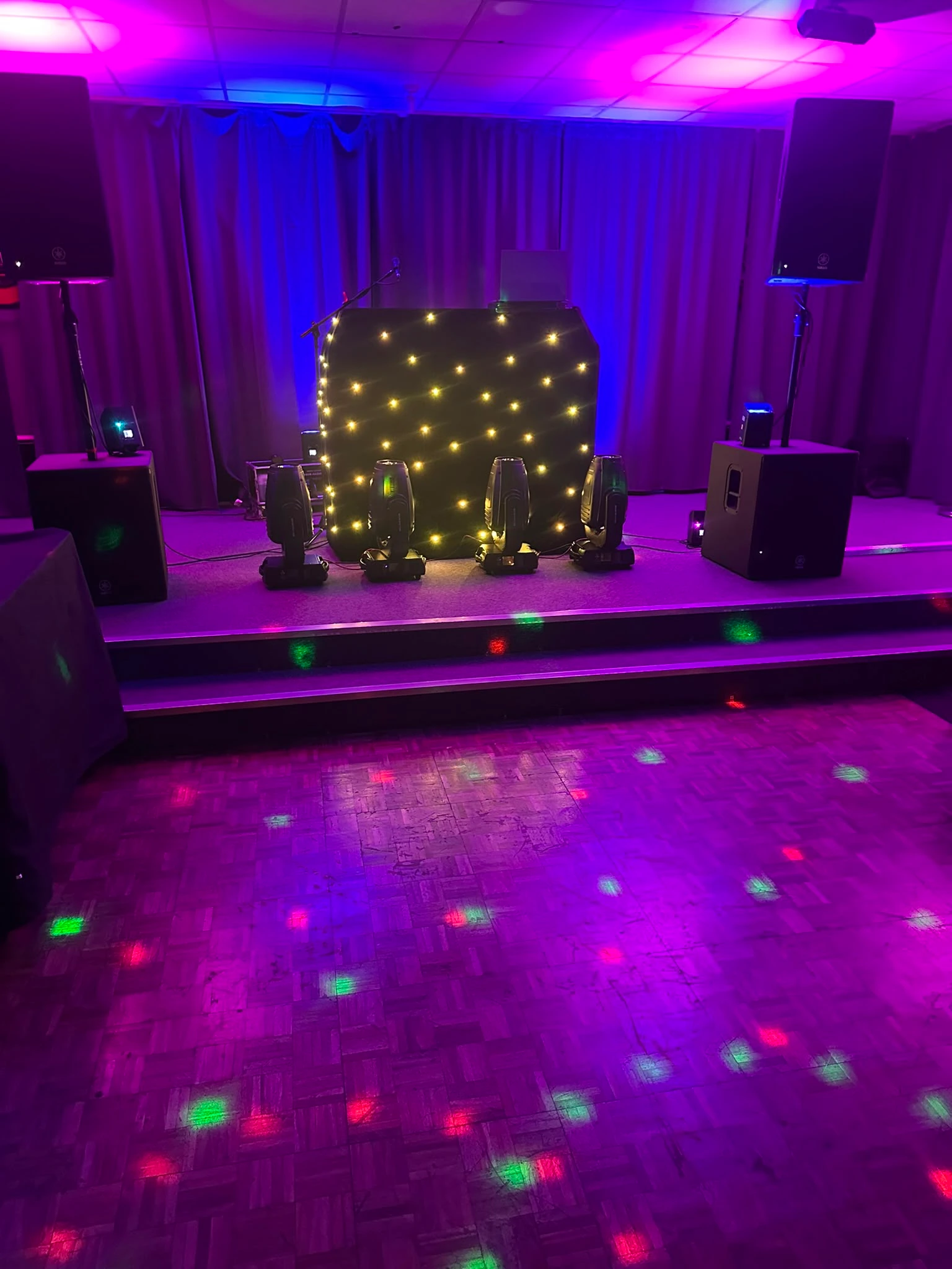 Warm star booth raised on a stage